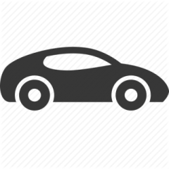 a black and white icon of a car