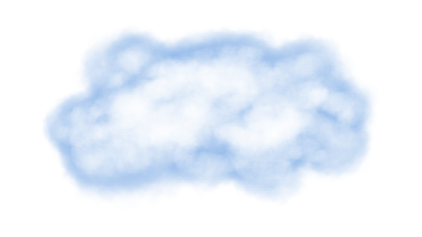 a blue cloud on a white background