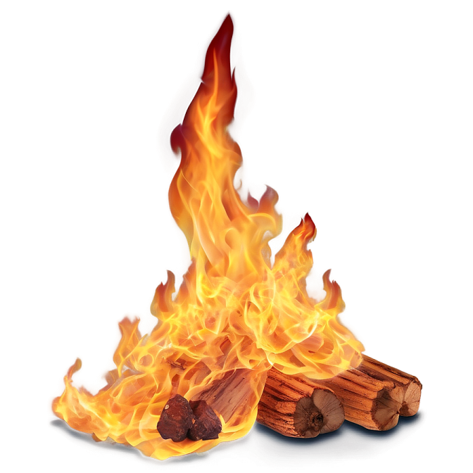 a fire is burning on a white background