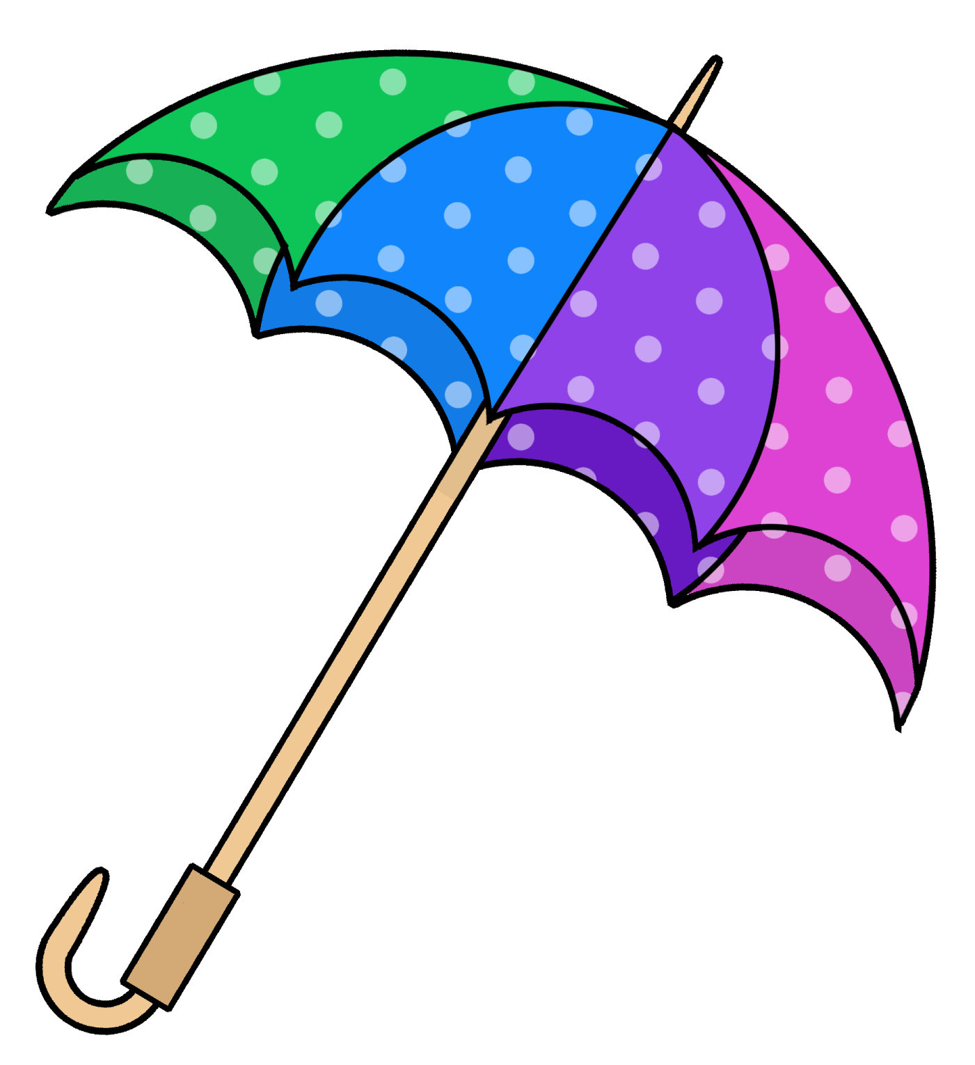 an umbrella with polka dots on it