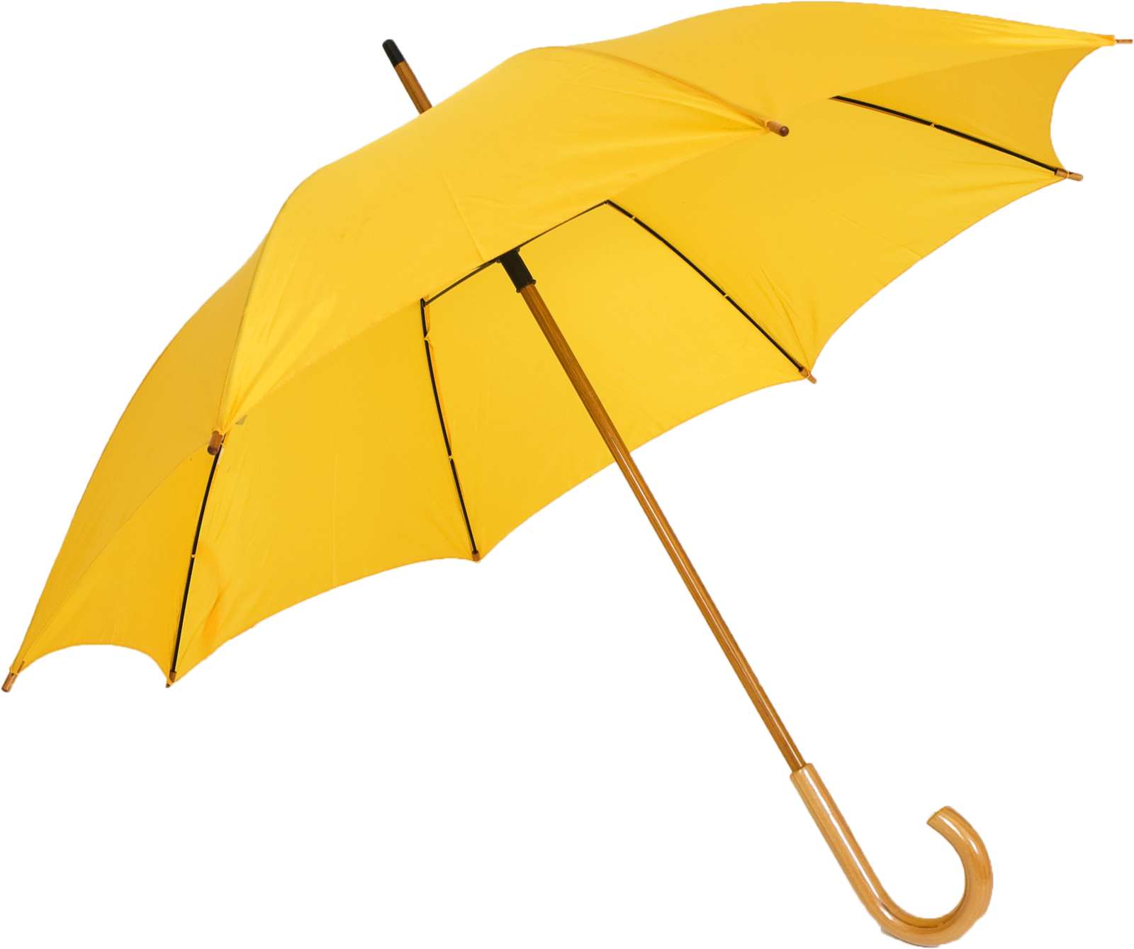 a yellow umbrella on a white background
