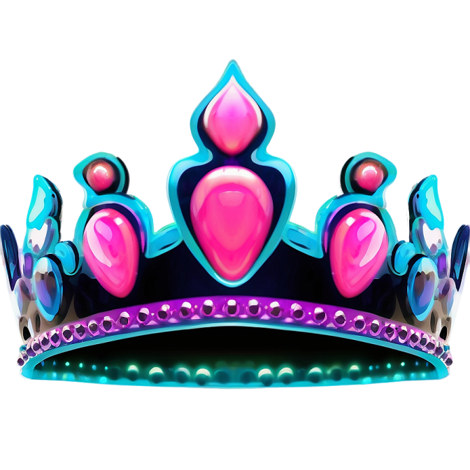 a pink and blue crown on a white background