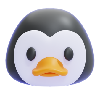 a black and white penguin with an orange beak