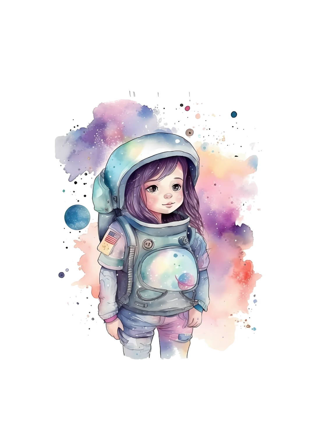 a watercolor painting of a girl wearing a hoodie