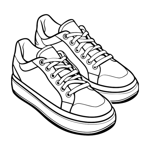 a pair of sneakers coloring page