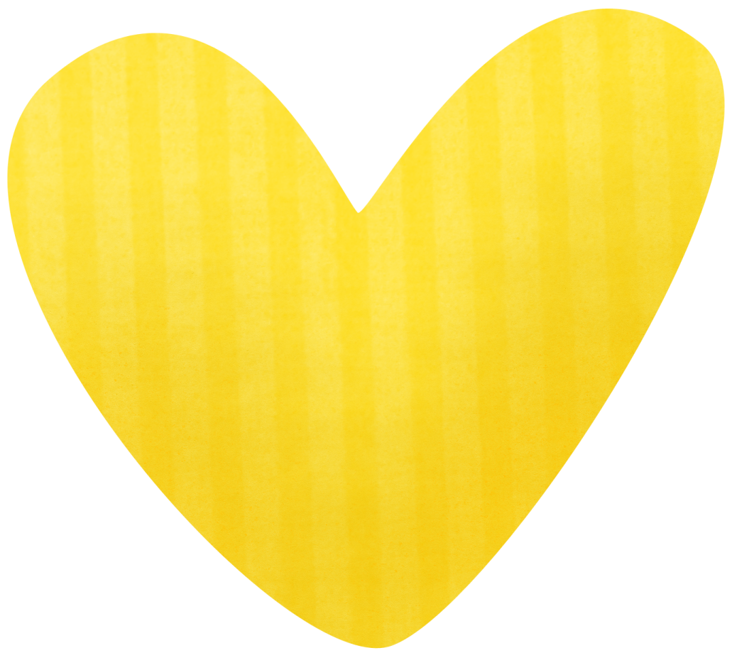 a yellow heart on a white background