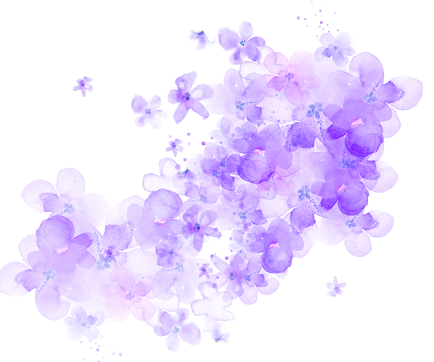 a watercolor painting of purple flowers