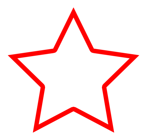 a red star on white background