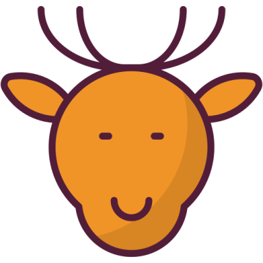 a reindeer head with horns