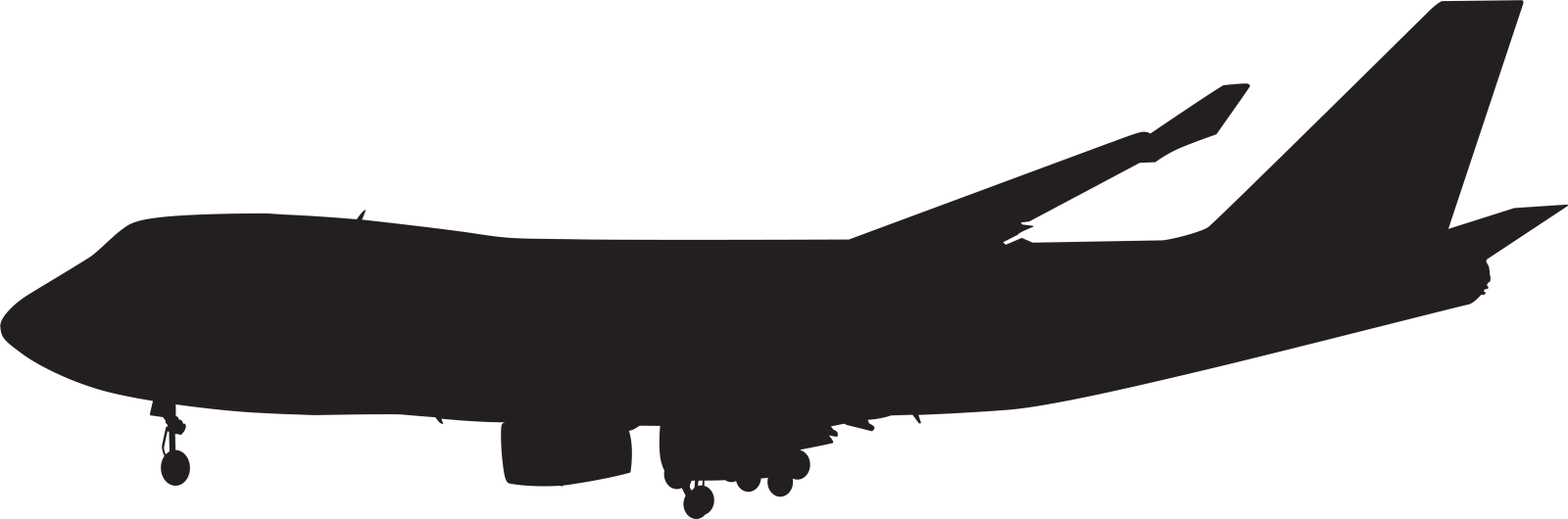a black and white silhouette of an airplane