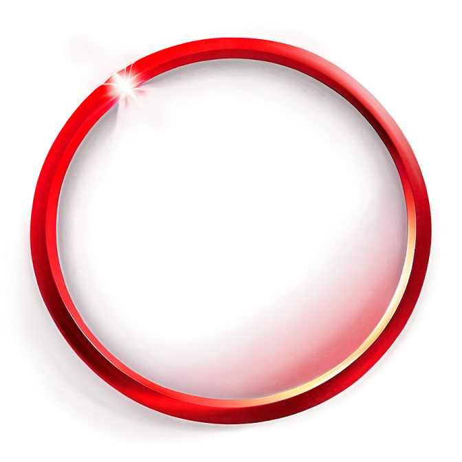 a red ring on a white background