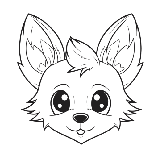 a black and white drawing of a fox