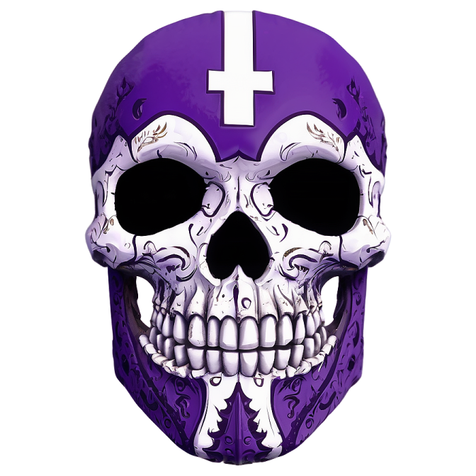 a skull with a cross on it's face