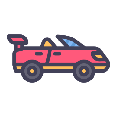 a car with a surfboard on the roof