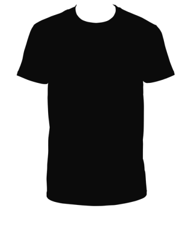 a black t - shirt on a white background