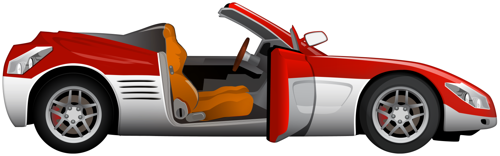 a red sports car with the door open