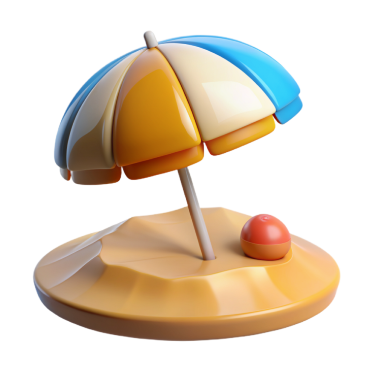 a toy with an umbrella on top of it