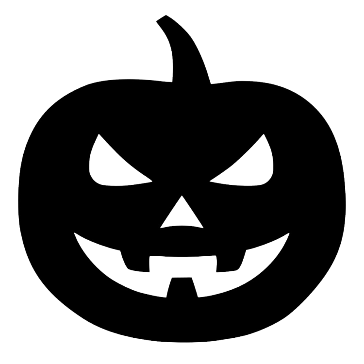 a black and white image of a halloween pumpkin