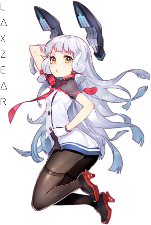 an anime girl with long white hair and a red bow on her head