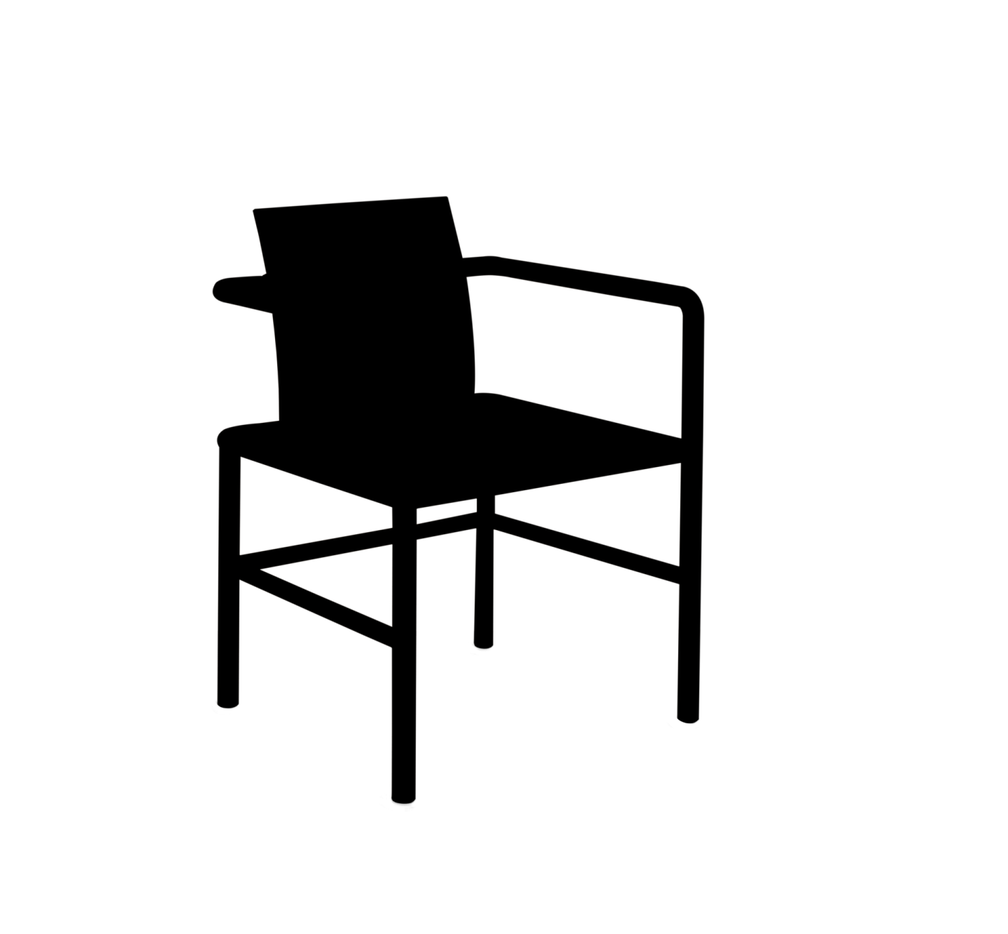 a black and white silhouette of a chair