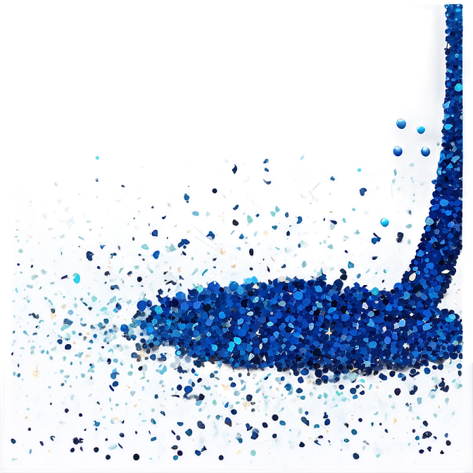 a piece of blue glitter on a white background