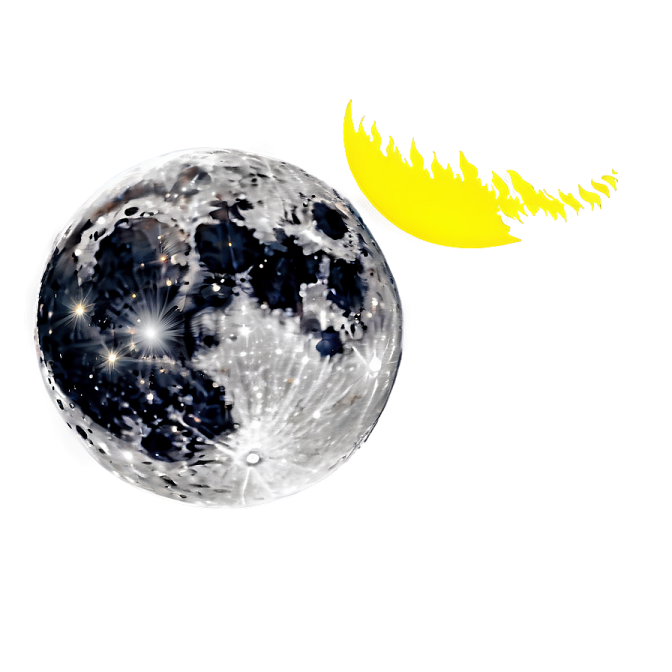 an image of the moon and a fire