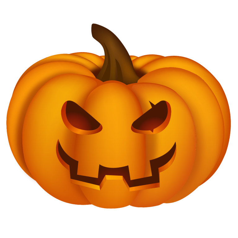 a pumpkin with an evil face on it
