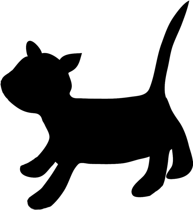 a black and white silhouette of a cat