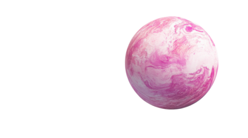 a pink marble ball on a white background