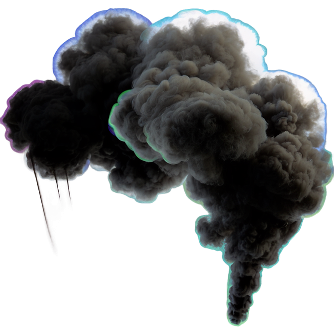 the smoke is black