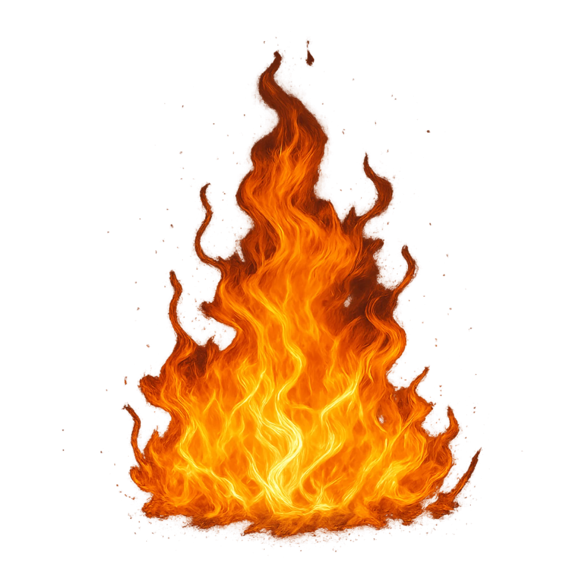 a fire on a white background