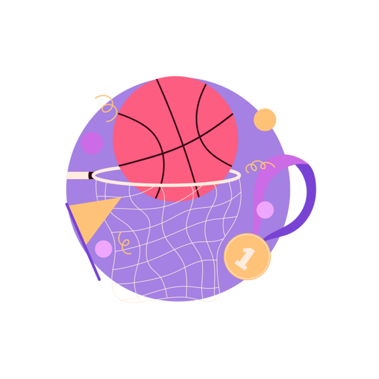 a basketball ball in the shape of a basket