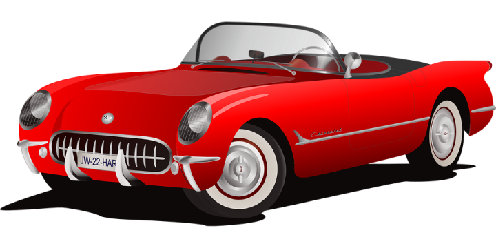 a red convertible car