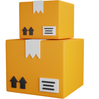 a stack of boxes with arrows on them
