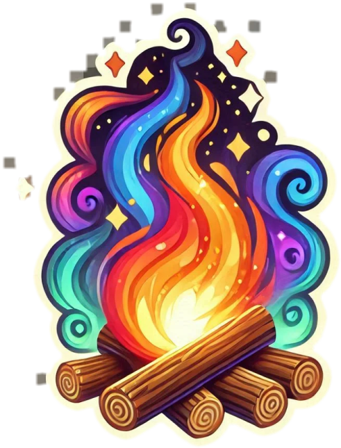an illustration of a campfire