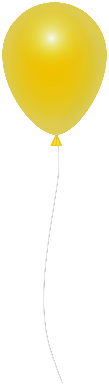 a yellow balloon on a white background