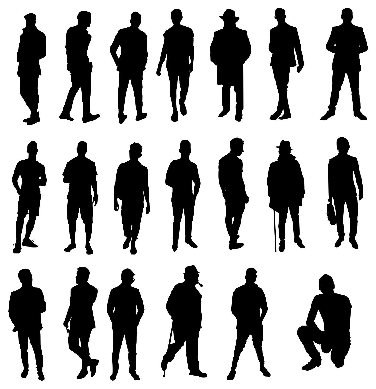 silhouettes of people vector