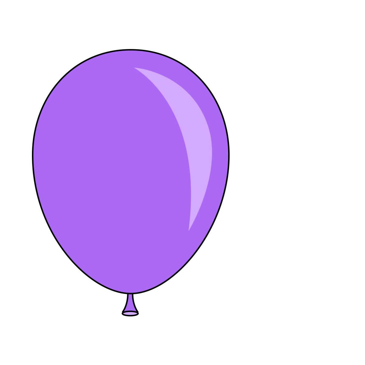 a purple balloon on a white background
