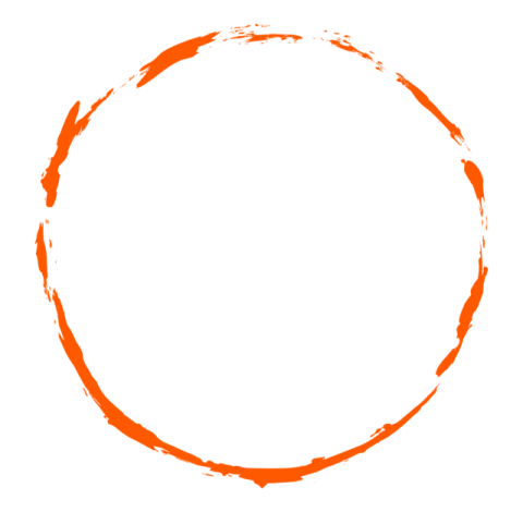 a circle drawn with brown paint