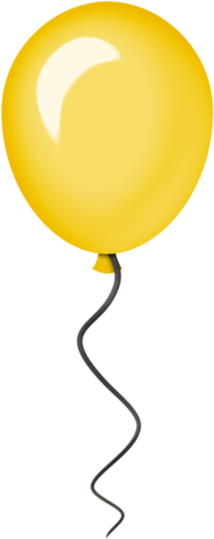 a yellow balloon on a white background