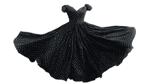 a black and white polka print dress