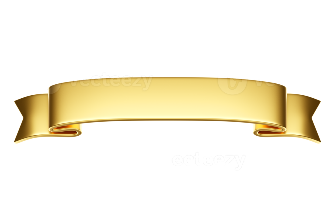 a gold ribbon on a white background