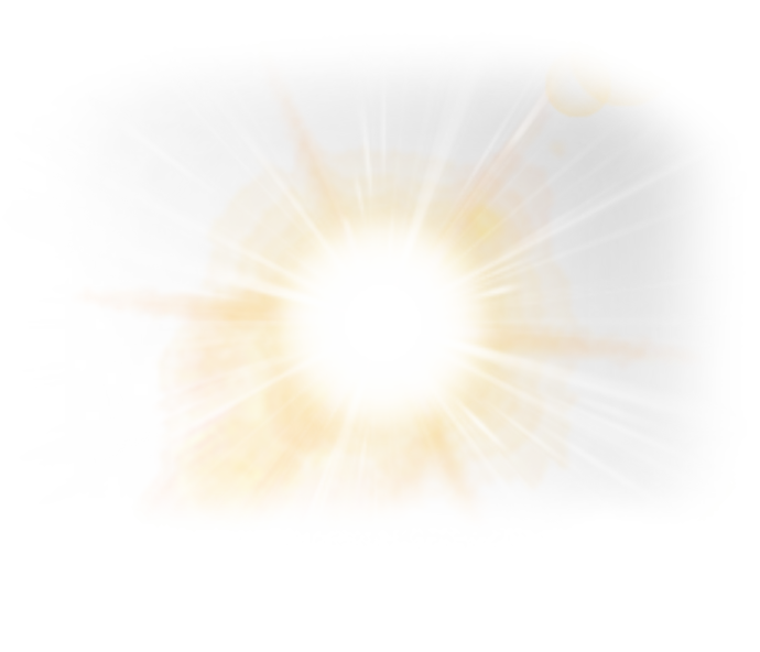 a white background with a yellow sun burst