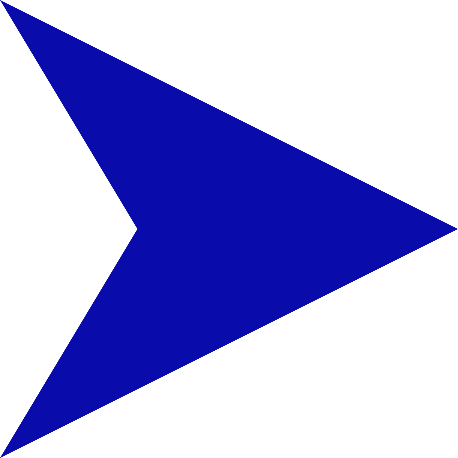 a blue arrow on a white background