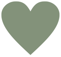 a green heart on a white background