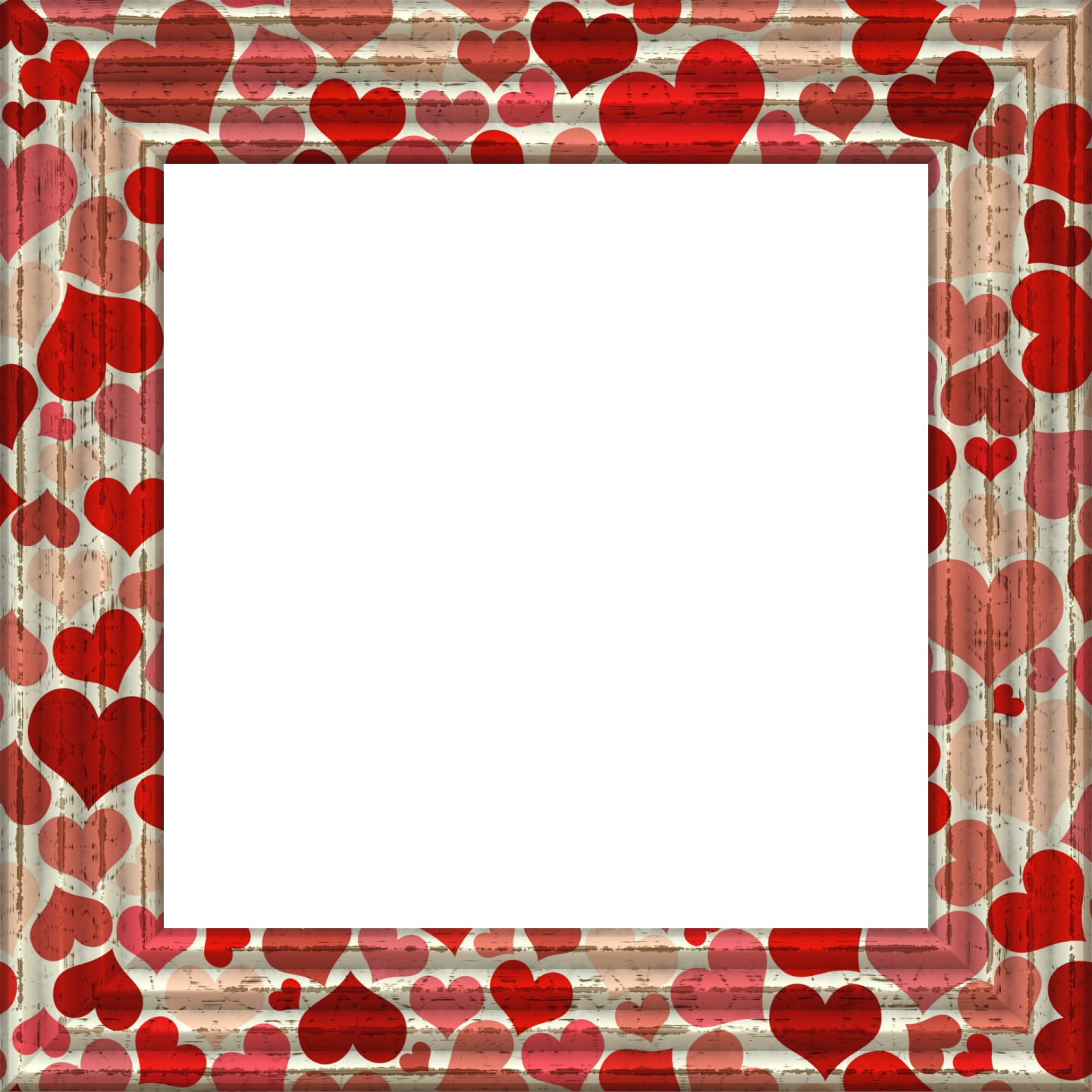 a picture frame with hearts on it