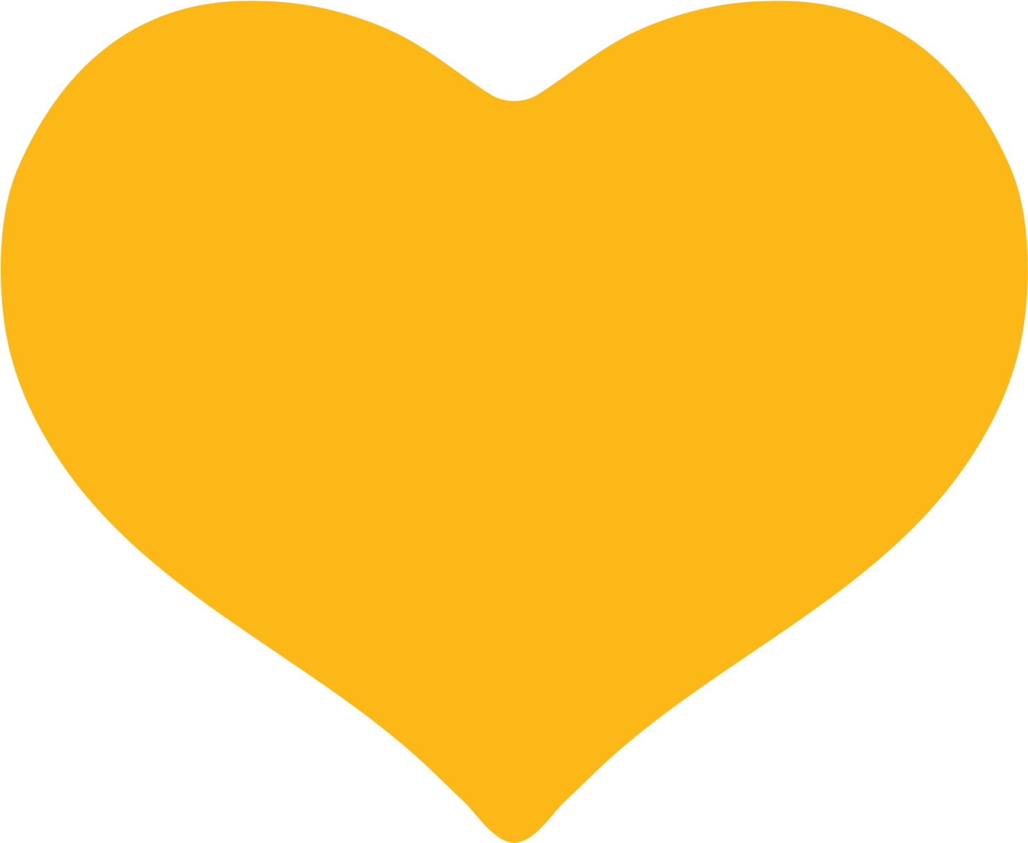 a yellow heart on a white background