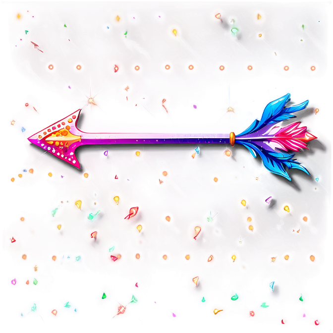 the arrow is pink and blue