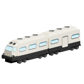 a white and black toy train car