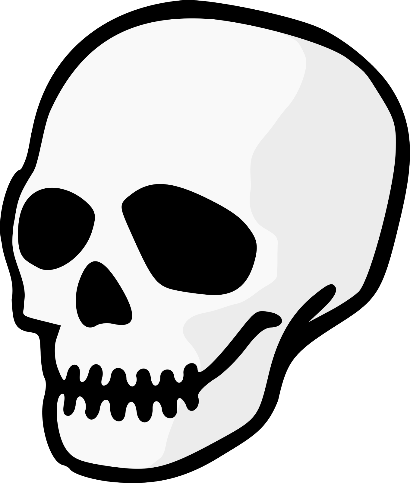a black and white skull